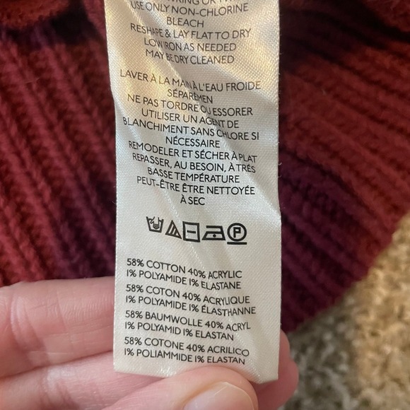 Free People Swim to Deep cardigan sweater M oversized burgundy chunky boho - Picture 8 of 9